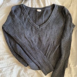 vneck cropped sweater